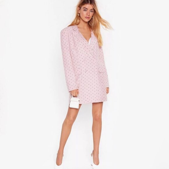 Nasty Gal Heart Blazer Dress, Pink, Size Small - Picture 1 of 4